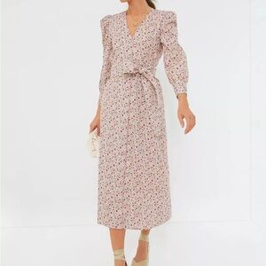 Tuckernuck Hyacinth House Pink Floral Nellie Maxi Dress Medium Long Sleeve
